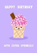 Funny Birthday Card - Party Food - Nostalgia created by Lucy Maggie Designs