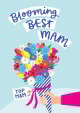 Pretty Mother's Day Card - Best Mam - Bouquet created by Jane Katherine Houghton