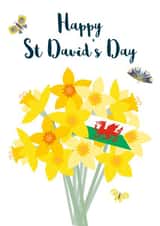 Bright St David's Day Card - bunch of Daffodils created by Claire Giles