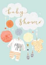 Cute Baby Shower Card - for Mum to Be - Baby Mobile created by Louise Tiler