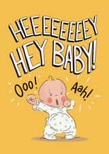 Cute New Baby Card - Hey Baby created by Lucy Britton