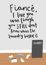 Funny Valentines Day Card - Fiancé - The Laundry Basket created by Charley Muttitt