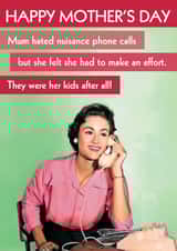 Funny Mother's Day Card - Nuisance calls - Mum created by Quitting Hollywood