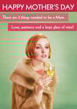 Funny Mother's Day Card - Retro - Large Glass of Wine created by Quitting Hollywood