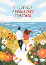 Cute Anniversary Card - Adventure Couple created by Bellollage