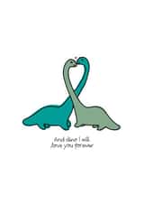 Dinosaur love valentine's card created by PandaBlueCreations