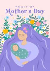 Sweet first Mother’s Day card - for new mums - Happy First Mother’s Day created by Jessica Rachel Sharp