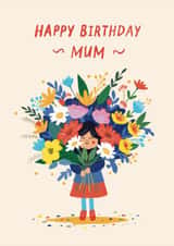 Cute Birthday Card - For Mum - Flower Girl created by Bellollage