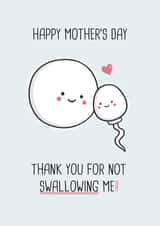 Rude Mother's Day Card - Thanks for not swallowing me created by Simply Wild Cards