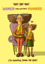 Funny Mother's Day Card - Counting Down The Days created by Bryony Jackson Walters