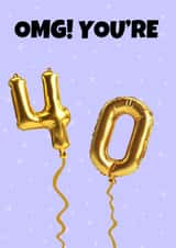 Cute 40th birthday card - 40 foil balloons created by GawjusCards