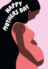 Happy Mother's Day - Black Mother - Pregnant Mum To Be created by SideHustleVibes