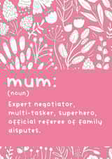 Funny Mother's Day Card - Definition of Mum - Cute - Superhero Multi-Tasker created by SideHustleVibes
