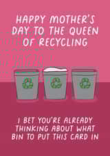Fun Mother's Day card - Mum - Recycling Bins created by Pickled Prints