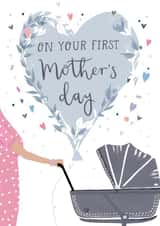 Cute First Mother's Day Card - Mum and Pram created by Louise Tiler