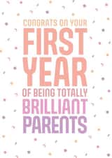 cute parenting card to celebrate 1st year of parenthood created by bump birth & baby 2020