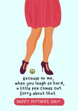 Cheeky Mother’s Day Card - Pea - Pee Pun created by daminidesigns