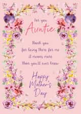 Floral frame Mother's Day card - Auntie created by Rebecca Prinn