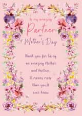 Floral frame Mother's Day card - Partner and Mother created by Rebecca Prinn