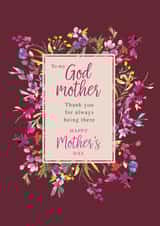 Classic Godmother Mother's Day card - painted floral frame created by Rebecca Prinn