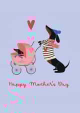 Cute Mother's Day Card - Dachshund Mum created by SARAH WRIGHTSON DESIGN