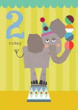 Cute Birthday card - Elephant - 2 Today created by Kali Stileman