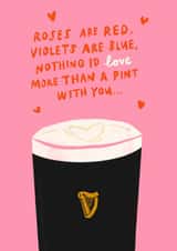 Funny Guinness Pint Drinking Valentine's Card for Boyfriend Girlfriend created by Ah Go On