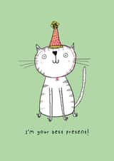 Cute Funny Cat Card - I'm Your Best Present Design created by Heather Buchanan