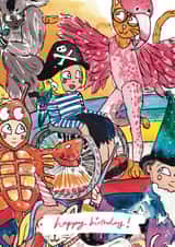 Cute Birthday Card - For Kids - Pirate in Wheelchair created by Miss Magpie Fashion Spy