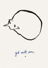 Cute Get Well Soon Card - Sleepy Cat created by Miss Magpie Fashion Spy