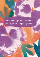 Beautiful Sobriety Card - Congrats on one year sober created by Miss Magpie Fashion Spy
