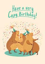 Funny Birthday Card - Capy Birthday - Capybara created by Bellollage