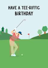 Golf Birthday Card - Hole in one pun, golf lover created by Helen Richmond