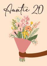 Cute 20th Birthday card - for your Auntie created by Quinton cards