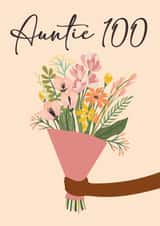 Cute 100th Birthday Card - for your Auntie created by Quinton cards