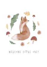 Cute New Baby Card - Fox - Welcome Little One created by Faye B Doodles