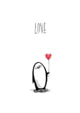Penguin Love Valentine’s Card created by Ellen Mary Hopkins Art