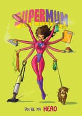 Cool Supermum Mother's Day Card - My Hero created by Bryony Jackson Walters
