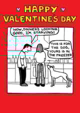 Funny Valentines Day Card - Yours Is In The Freezer created by Off The Leash Cartoons by Rupert Fawcett
