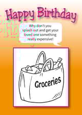 Funny 'expensive present' birthday card. created by Kirby Cards
