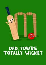 Funny Father's Day Card - Cricket Sports created by Lucy Maggie Designs