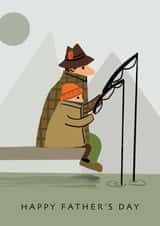 Cute Father's Day Card - Father and Son Fishing created by Lucy Maggie Designs