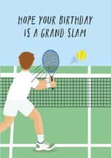 Punny Birthday Card - For Him - Tennis created by Helen Richmond