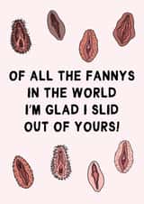 Rude Mothers Day Card - Of All The Fannys In The World created by Gem Draws Stuff
