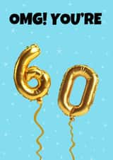 Bright 60th Birthday card - Foil Balloons created by GawjusCards