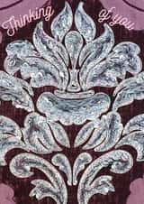 Pretty thinking of you card for someone special- Hand embroidered silver sequins created by Taking Time with Tasha