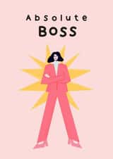 Fun Illustrated New Job Card - Absolute Boss Card - Girl Power Card created by Stilus 