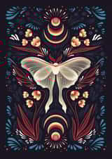 Magical Moon Moth - Nature Folk Witch - Spiritual Growth Transformation created by Grace Wright