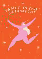 Dance In Your Birthday Suit - Naked Lady Illustrated Birthday Card created by Rosie Delilah Foden