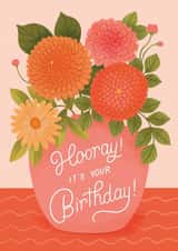 Hooray It's Your Birthday - Pretty Floral Birthday Card - For Her created by Ricicle Cards